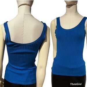 Revolve Moda International Cobalt Blue Silk Blend Tank Top Blouse